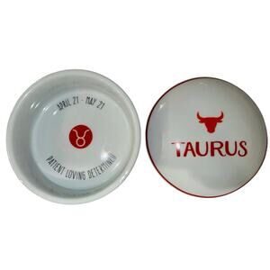 porcelain round trinket box TAURUS zodiac sign by ROSANNA April may birthday